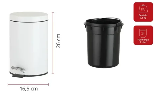 KHG Kosmetikeimer 3 l | Weiß | Möbel Höffner