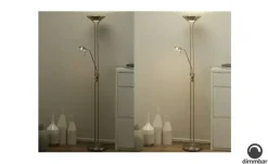 KHG LED-Deckenfluter | silberfarben, Weiß, matt