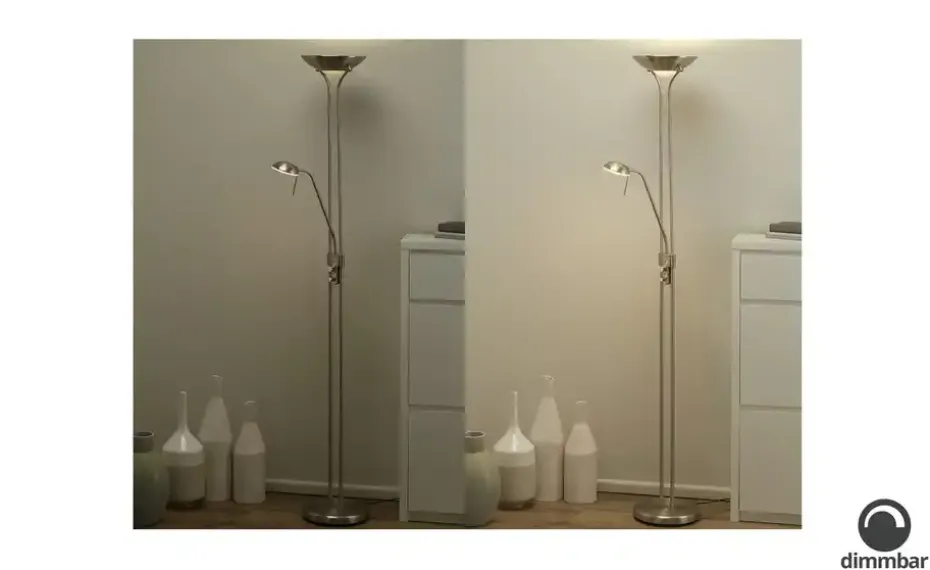 KHG LED-Deckenfluter | silberfarben, Weiß, matt