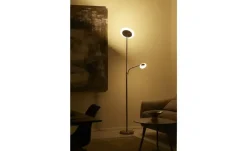 KHG LED-Deckenfluter, 2-flammig, Nickel-matt | edelstahlfarben, matt