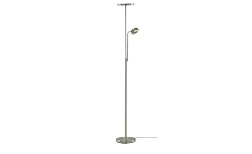 KHG LED-Deckenfluter, 2-flammig, Nickel-matt | edelstahlfarben, matt