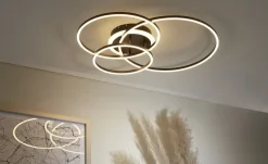 KHG LED-Deckenleuchte, 3 Ringe, schwarz | Schwarz, matt