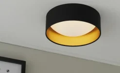 KHG LED-Deckenleuchte, 1-flammig, schwarz/goldfarben