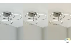 KHG LED-Deckenleuchte, 3-flammig, chrom `Ringe´