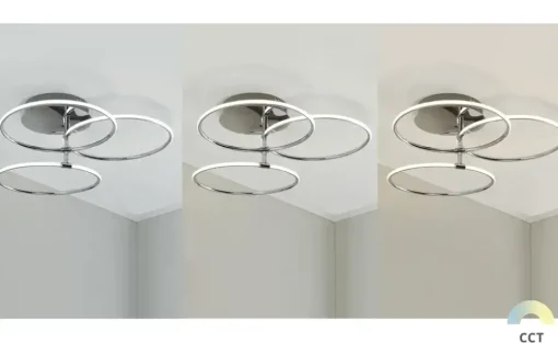KHG LED-Deckenleuchte, 3-flammig, chrom `Ringe´