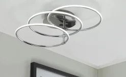 KHG LED-Deckenleuchte, 3-flammig, chrom `Ringe´