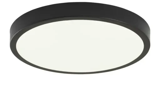 KHG LED-Deckenleuchte, schwarz mit Sterneneffekt | Schwarz, matt