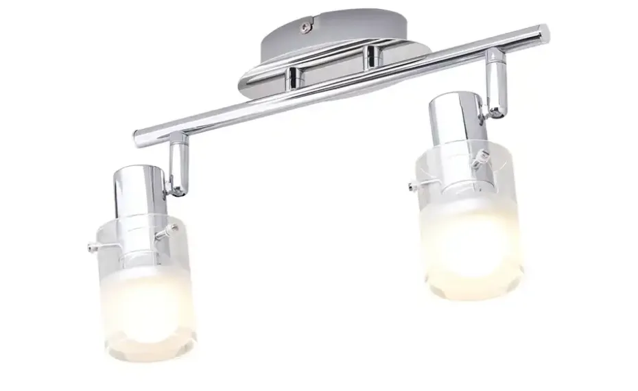 KHG LED-Deckenstrahler, 2-flammig Glas teilsatiniert