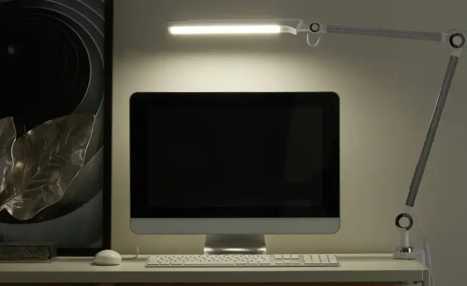 KHG LED-Klemmleuchte, 1-flammig, weiß mit Touchpad | Weiß, matt