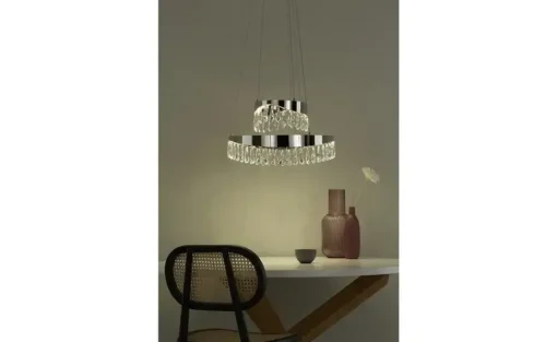 KHG LED-Kristall-Pendelleuchte, chrom | Möbel Höffner