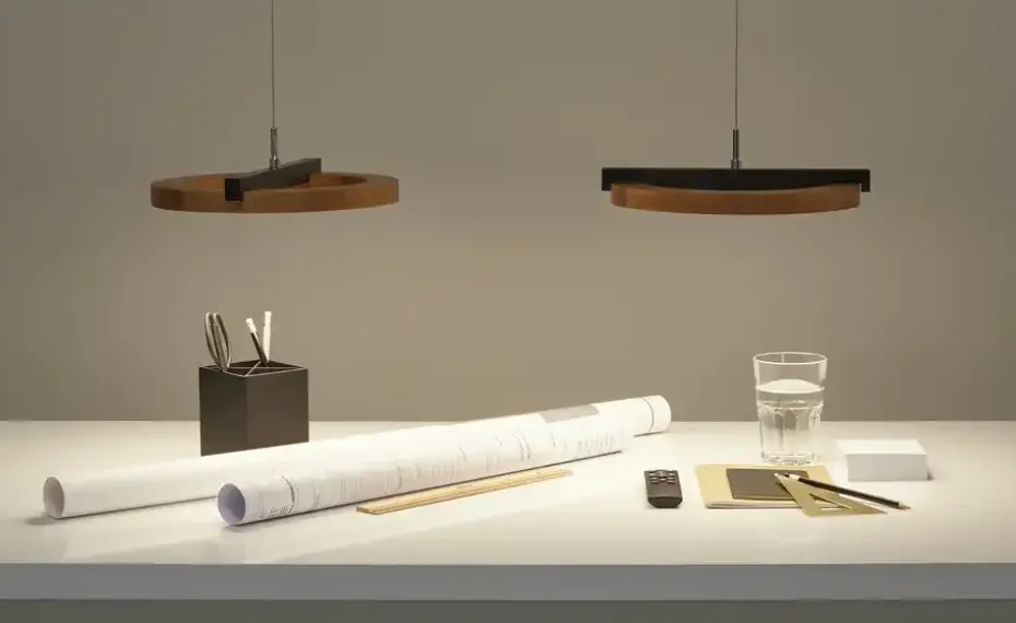 KHG LED-Pendelleuchte, 2-flammig, anthrazit / Eiche