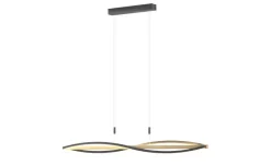 KHG LED-Pendelleuchte, 3-flammig, schwarz/ Eiche