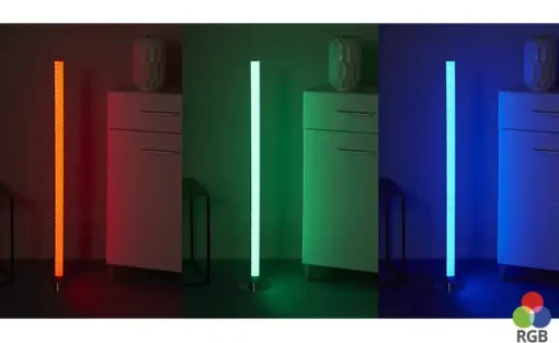KHG LED-Stehleuchte, 1-flammig, chrom, mit Kristallapplikation | verchromt, lackiert