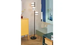 KHG LED-Stehleuchte, 3-flammig, schwarz | Schwarz, matt