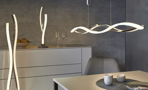 KHG LED-Tischleuchte, chrom `Wavy` | Möbel Höffner