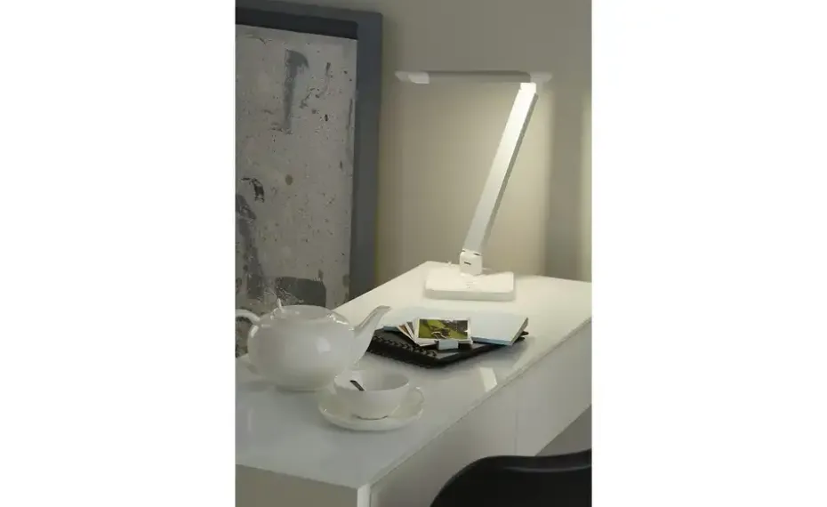 KHG LED-Tischleuchte, 1-flammig, Alu/weiß | Weiß, matt