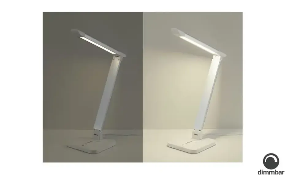 KHG LED-Tischleuchte, 1-flammig, Alu/weiß | Weiß, matt