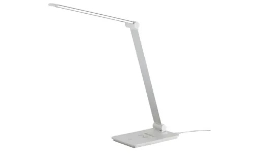 KHG LED-Tischleuchte, weiß mit Qi-Charger | Weiß, lackiert