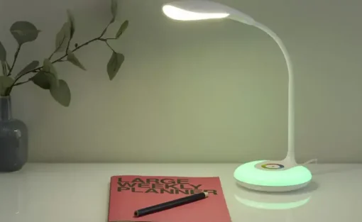 KHG LED-Tischleuchte,1-flammig, weiß | Weiß, lackiert