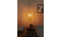 KHG Pendelleuchte, 1-flammig, Bambus-Rattan geflochten natur | 144,5 cm