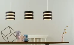 KHG Pendelleuchte, 3-flammig, Schirm schwarz/weiß