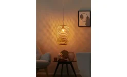 KHG Pendelleuchte, 1-flammig, Rattan-geflecht, natur ´groß` | 169 cm