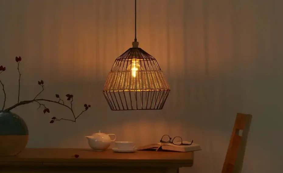 KHG Pendelleuchte, 1-flammig, Bambus/ Metall | Höffner