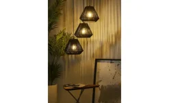 KHG Pendelleuchte, 3-flammig, Seilgeflecht schwarz