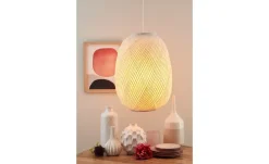 KHG Pendelleuchte, 1-flammig, Bambusfaser gewebt