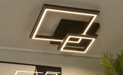 KHG Smart-Home Deckenleuchte, schwarz `Vierecke`