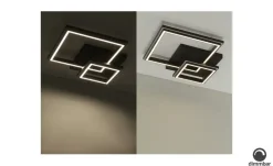KHG Smart-Home Deckenleuchte, schwarz `Vierecke`