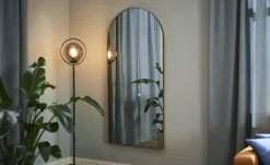 KHG Stehleuchte, 1-flammig, schwarz-chrom mit Rauchglas