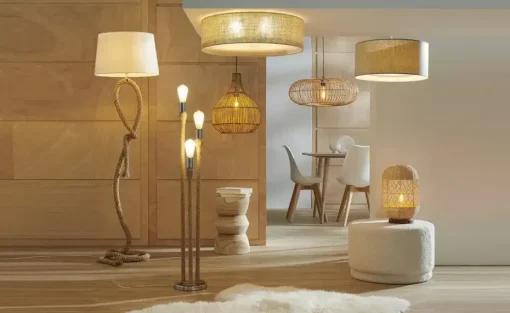 KHG Stehleuchte, 3-flammig, Seiloptik | Möbel Höffner