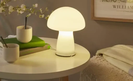 KHG Tischleuchte, 1-flammig, Glas weiß ´klein´ | 24 cm