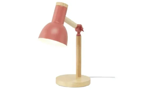 KHG Tischleuchte, 1-flammig, Bambus/ Pink | lackiert, Rosa, Bambus