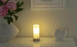KHG Tischleuchte, 1-flammig, Glaszylinder Weiß