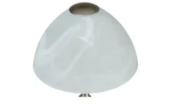 KHG Tischleuchte nickel matt mit Glasschirm | silberfarben, matt