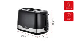 KHG Toaster TO-857 SE2 | Schwarz, silberfarben