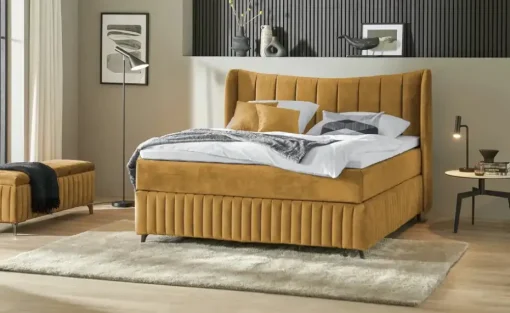 Kings and Queens Boxspringbett Uldur | Goldfarben, 160 cm