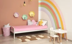 KJUT Webteppich Clouds | Beige, Weiß, 80x150 cm