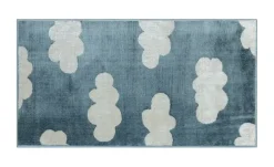 KJUT Webteppich Clouds | Blau, Weiß, 80x150 cm