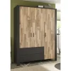 Kleiderschrank Dallas | Eiche (Nachbildung), Graphit