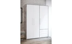 Kleiderschrank Morley | Betonoptik, Weiß, 144,4 cm