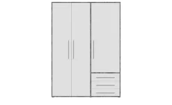 Kleiderschrank Morley | Betonoptik, Weiß, 144,4 cm