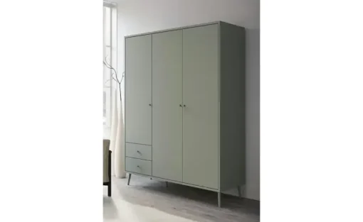 Kleiderschrank 3-türig, Salbeigrün, mit Einlegeböden Hemsby | Salbeigrün