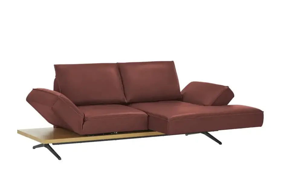 KOINOR Ecksofa Echtleder Phoenix | Rot, rechts