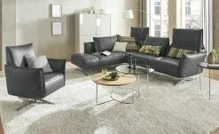 KOINOR Ecksofa Leder Vineto | Dunkelgrau, links