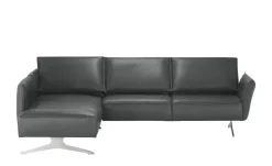KOINOR Ecksofa Leder Vineto | Dunkelgrau, links