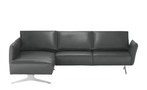 KOINOR Ecksofa Leder Vineto | Dunkelgrau, links