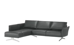 KOINOR Ecksofa Leder Vineto | Dunkelgrau, links